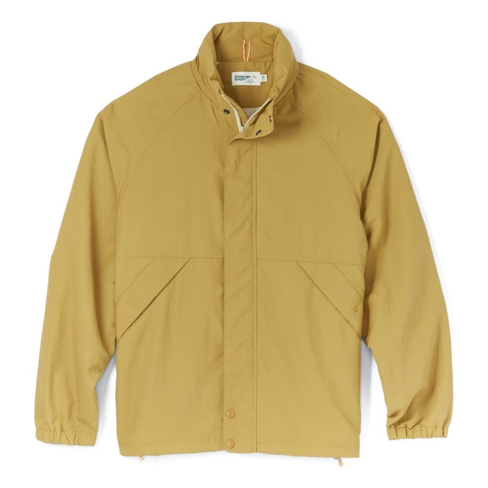 Men's Windbreaker Jacket in Mustard Yellow - Lightweight Outdoor Coat